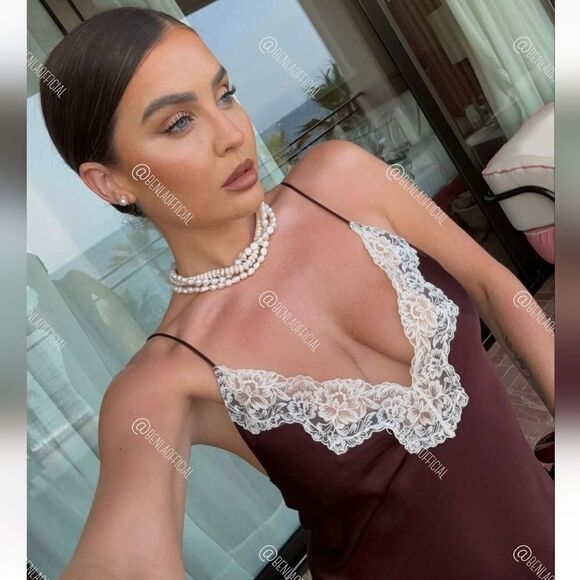 NWT ZARA LACE SLIP DRESS ZW COLLECTION satin silk maxi dress Lingerie Burgundy - Picture 12 of 16